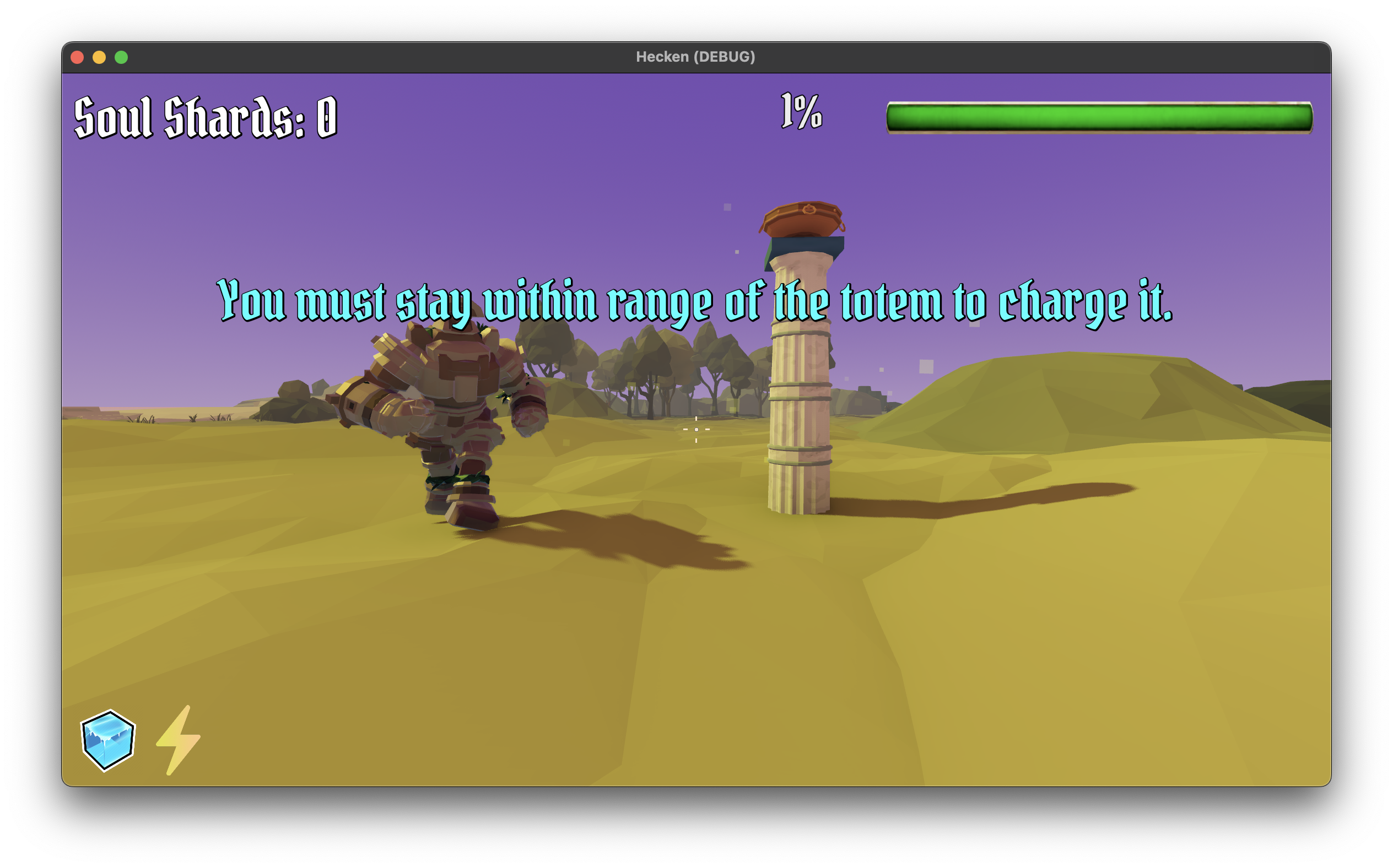 Informing the player of what they need to do to charge a totem, using the custom player logging level