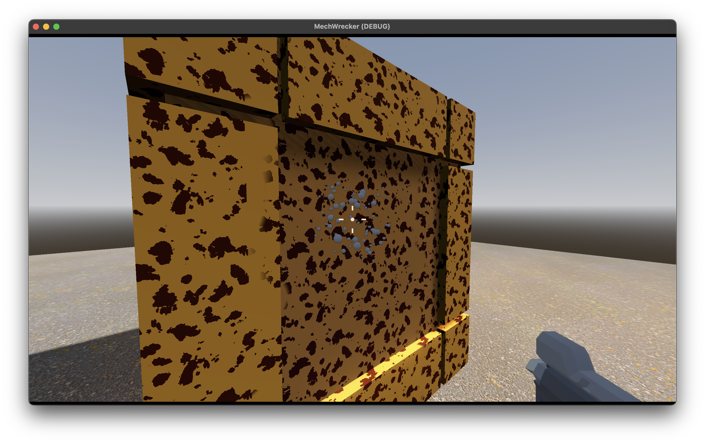 Model covered in a "grime" that can be cleaned with a player's tool