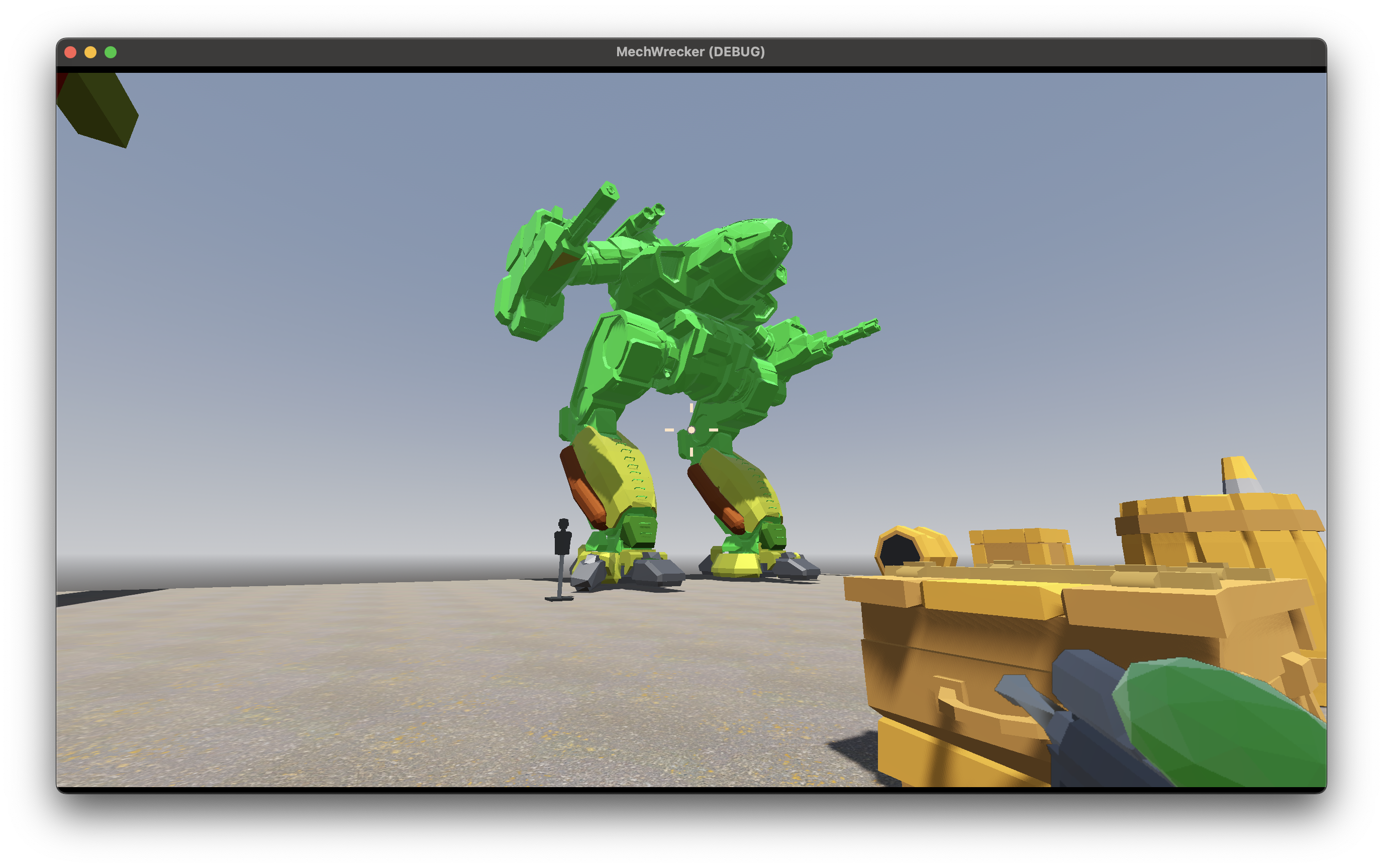 Initial mech model with some materials being applied to it