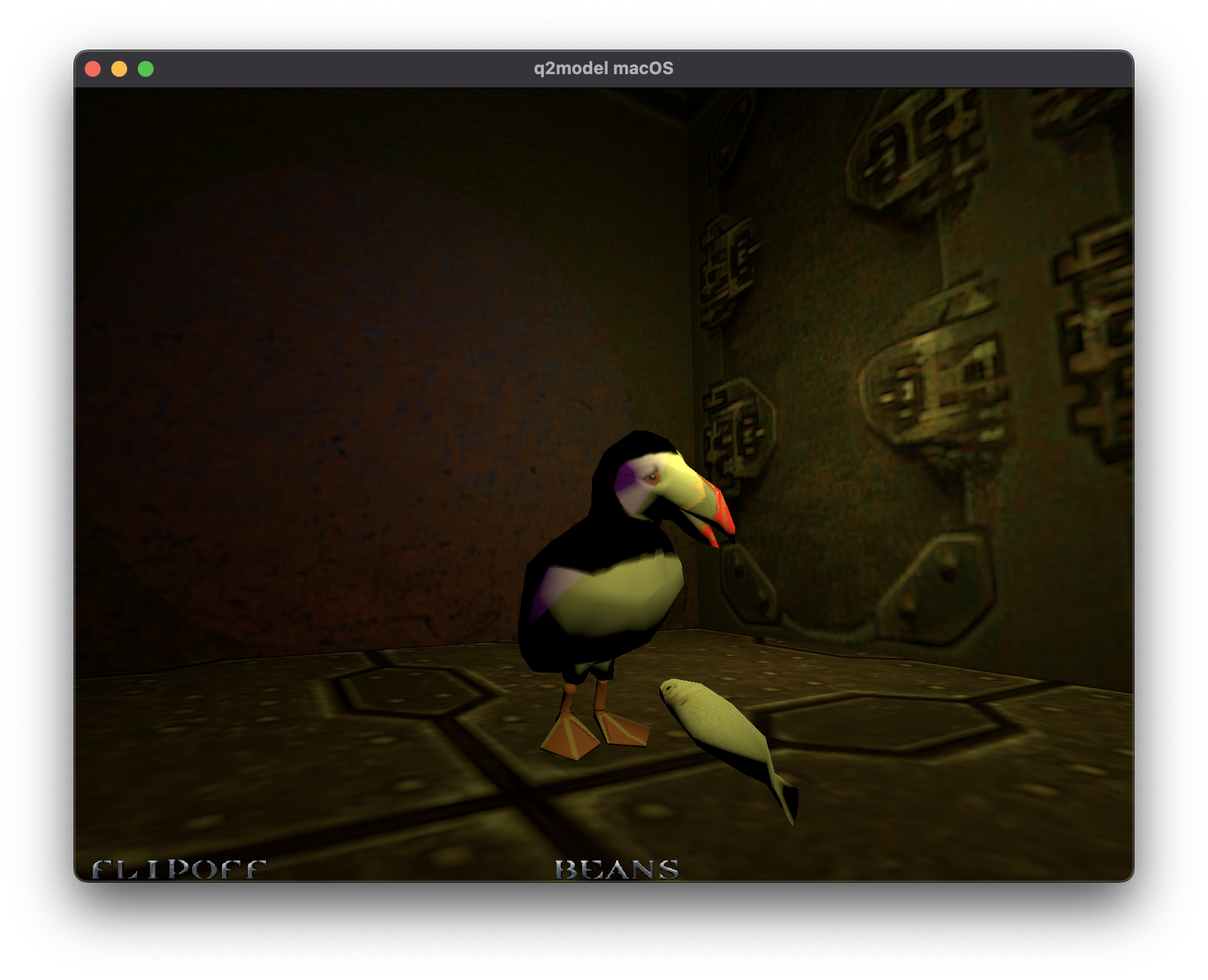 A Quake 2 Puffin model that also included a separate fish object