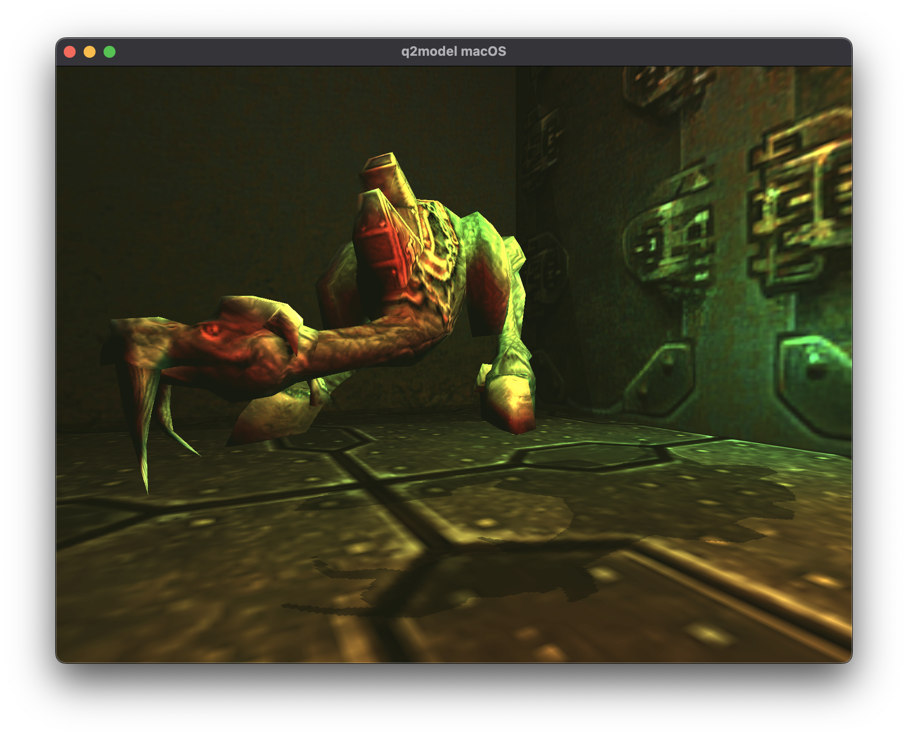 Final version of Q2Model that includes dynamic lighting and wall/floor textures/materials