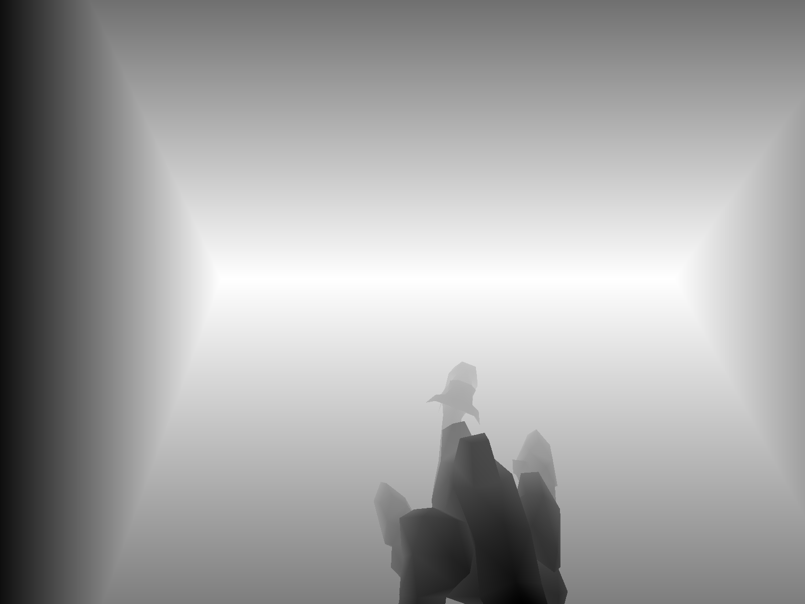 The view as seen from the light source, used for calculating lighting and shadows