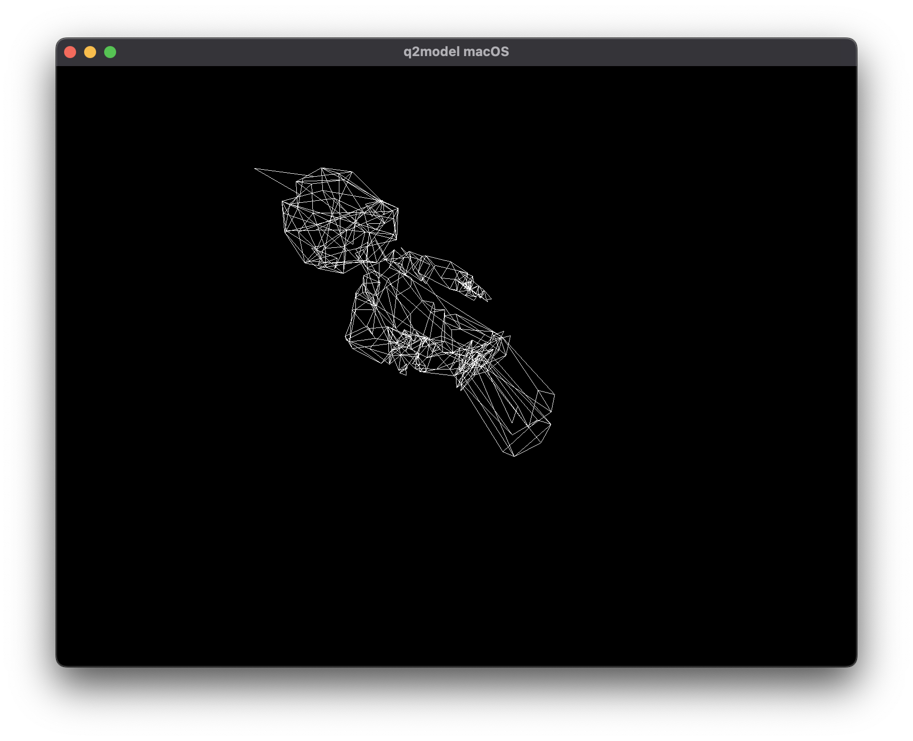 Wireframe Astroboy Quake 2 Model, just after getting the MD2 file format figured out