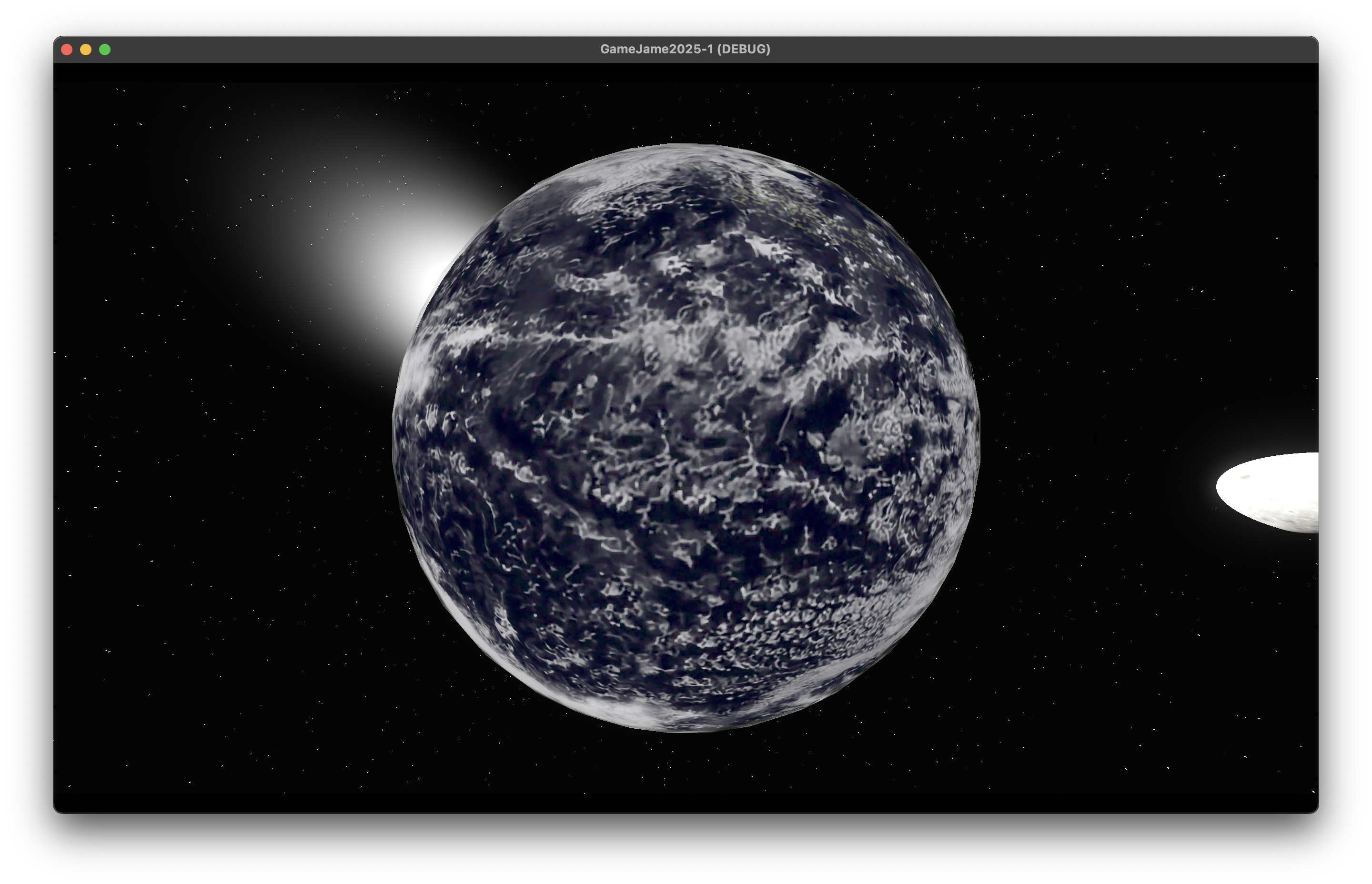Initial Earth Scene with clouds and Moon