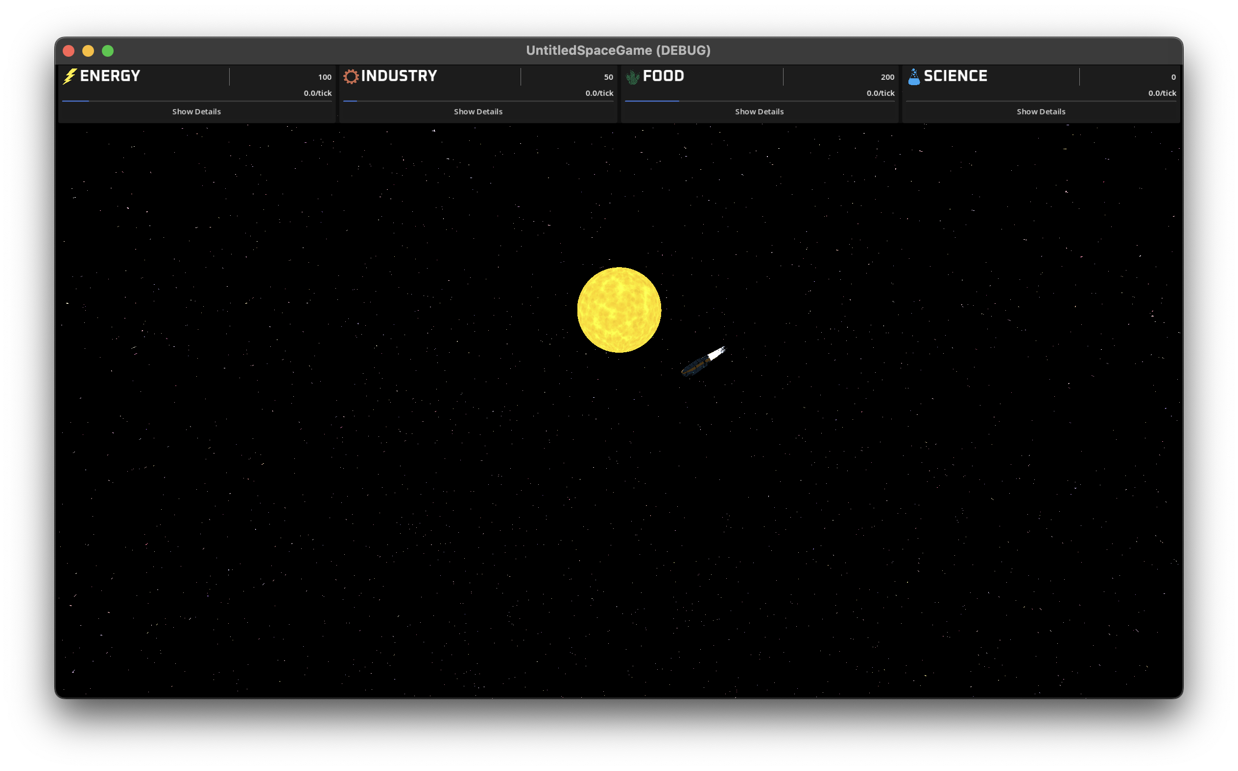 Ship orbiting with effects